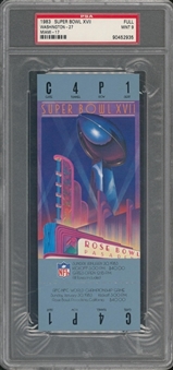 1983 Super Bowl XVII Full Ticket, Blue Variation - PSA MINT 9
